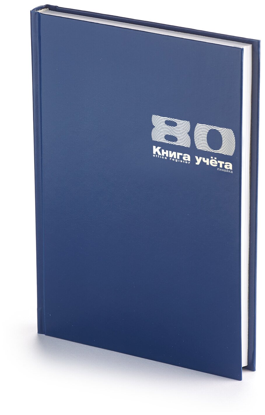 Книга учета А4 (200 х 290 мм) "бумвинил" синий 80 л. Линейка