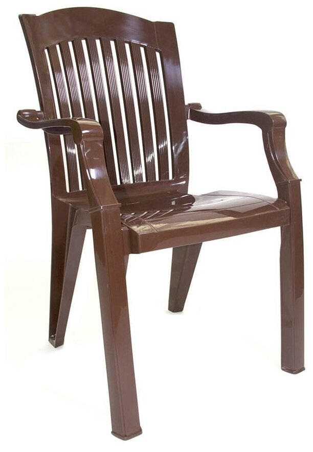Кресло пластиковое Премиум-1 110-0010, 560х450х900мм, цвет шоколад