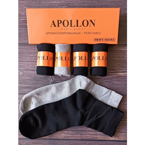 Носки APOLLON, 6 пар, размер 40-45, черный носки 6 пар размер 40 45 черный синий серый