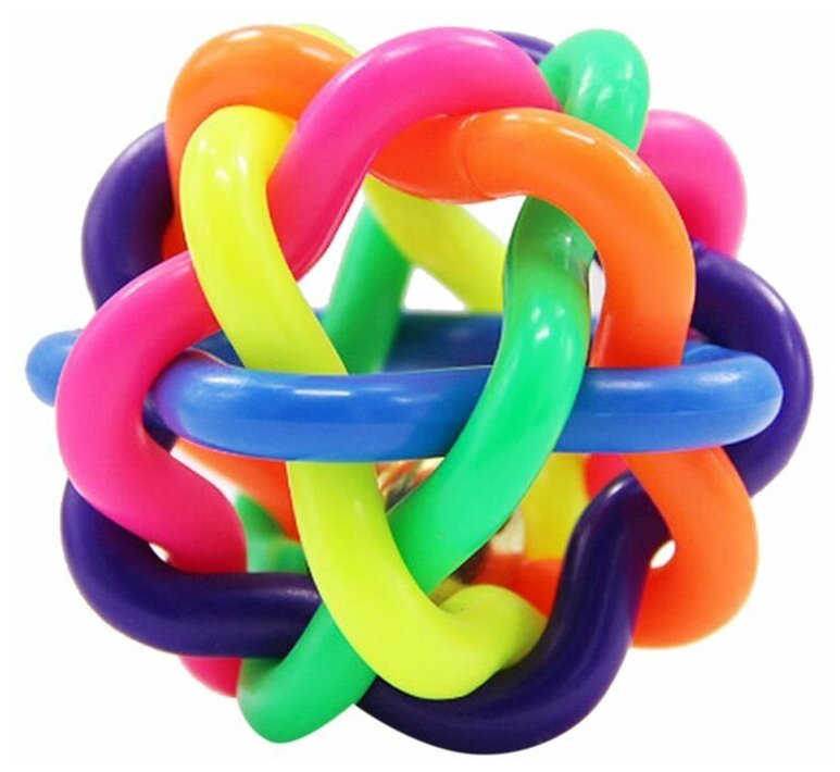 Пижон Игрушка резиновая "Молекула" с бубенчиком, 4 см - фотография № 6