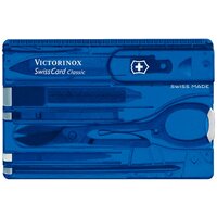 Нож многофункциональный VICTORINOX SwissCard Classic box (0.7100/0.7122/0.7133) синий полупрозрачный