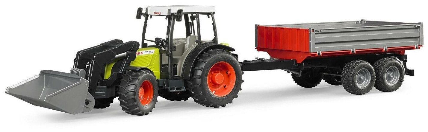 Трактор Bruder Claas Nectis 267 F с погрузчиком и прицепом - фото №4