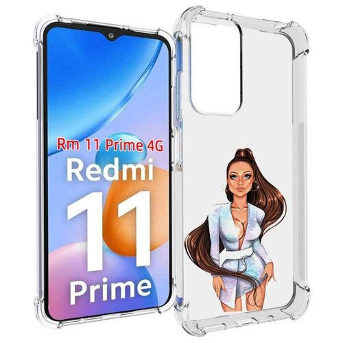 Чехол MyPads девушка-с-очень-длинными-волосами женский для Xiaomi Redmi 11 Prime 4G задняя-панель-накладка-бампер