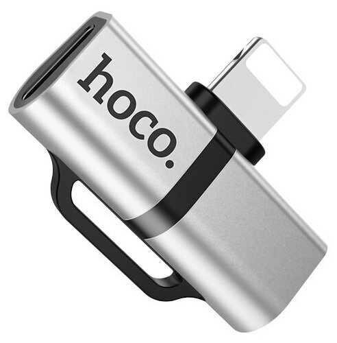 Адаптер audio для Lightning 8-pin Hoco LS20 Silver