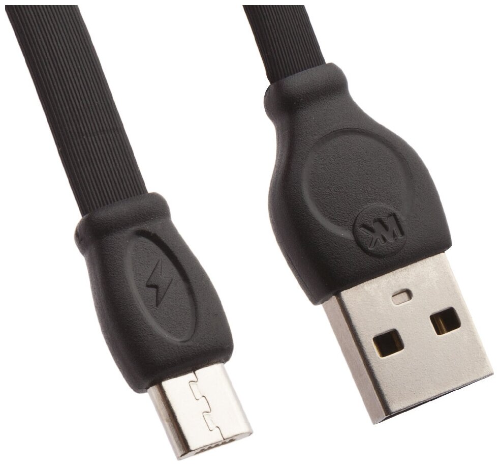 Кабель WK Fast Cable USB - microUSB (WDC-023), 2 м, черный