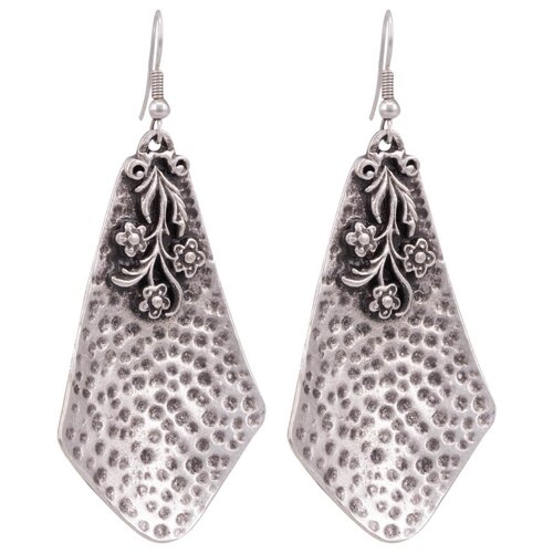 фото Серьги бижутерные цветы (замок-крючок, бижутерный сплав, серебристый) 1-56574 otokodesign