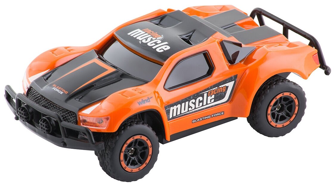 1toy Драйв, раллийная машина на р/у, 2,4GHz, 4WD, масштаб 1:43, скорость до 14км/ч, курковый пульт, TPR шины, с АКБ, оранжевый