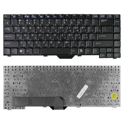 Клавиатура для ноутбука Fujitsu-Siemens Amilo A1667 D6830 M1437 M3438 Pi1536 Pi1556 Series Плоский Enter Черная без рамки 71GUJ0244-00 2020₽