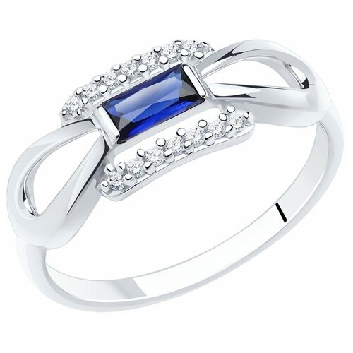 фото Diamant кольцо из серебра с корундом и фианитами 94-310-00726-1, размер 16.5