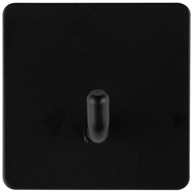 Набор крючков на самоклеящейся основе 2 штуки из металла с порошковым покрытием черного цвета , размер 4,5см*4,5 см
