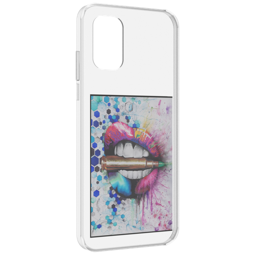 Чехол MyPads разноцветные губы с пулей для Nokia G21 задняя-панель-накладка-бампер