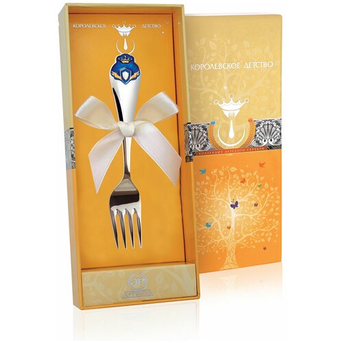 фото Аргента вилка детская кд "принц" с позолотой с эмалью