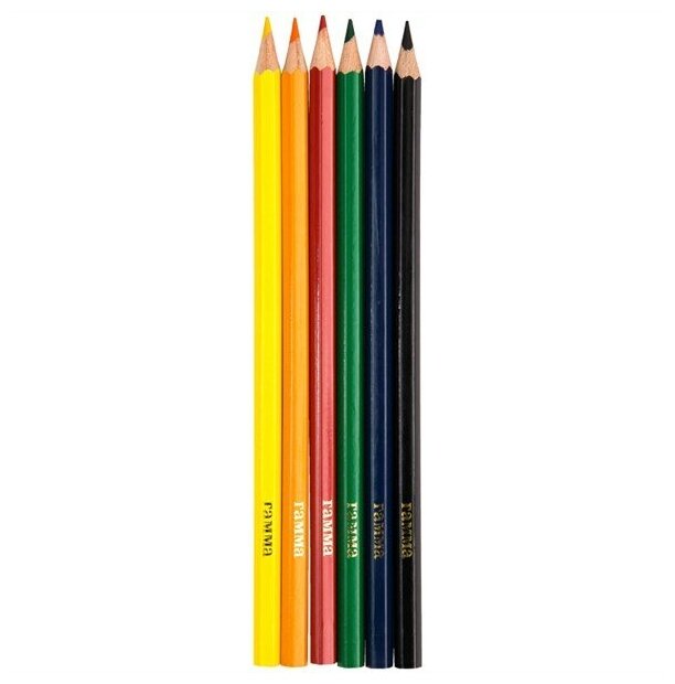 Набор карандашей Гамма Классические цветные 6 цветов - фото №9