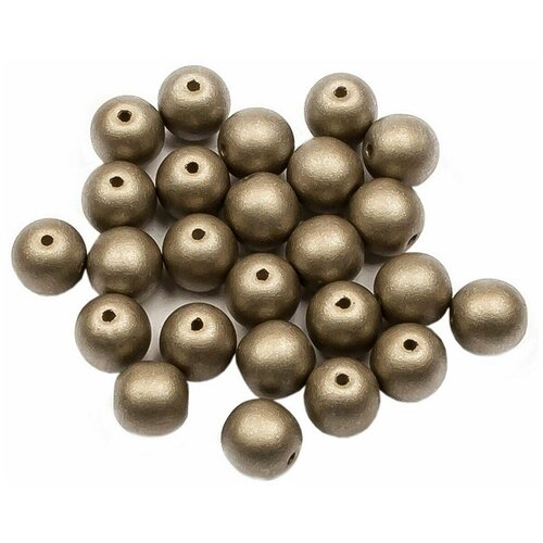 Стеклянные чешские бусины, круглые, Round Beads, 6 мм, цвет Alabaster Metallic Grey, 25 шт.