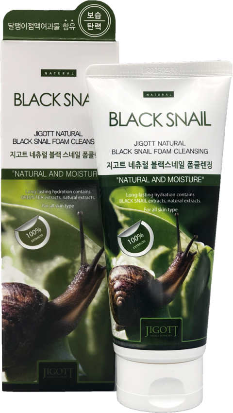 JIGOTT Natural Black Snail Foam Cleansing Очищающая пенка с муцином черной улитки 180мл