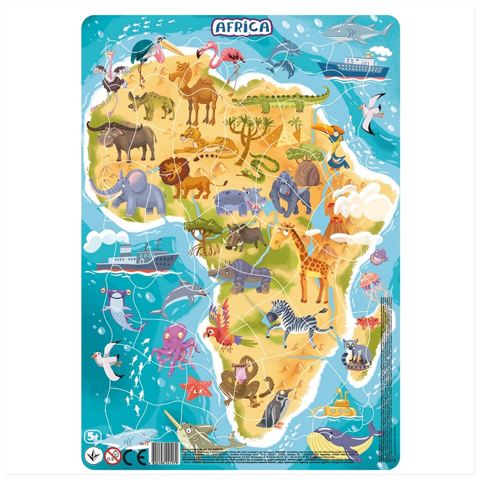 Пазл DoDo Африка с рамкой, 53 шт. (R300175) - фото №1