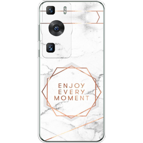 Силиконовый чехол на Huawei P60 Pro / Хуавей П60 Про Enjoy every moment мрамор силиконовый чехол на huawei p60 pro хуавей п60 про enjoy every moment мрамор