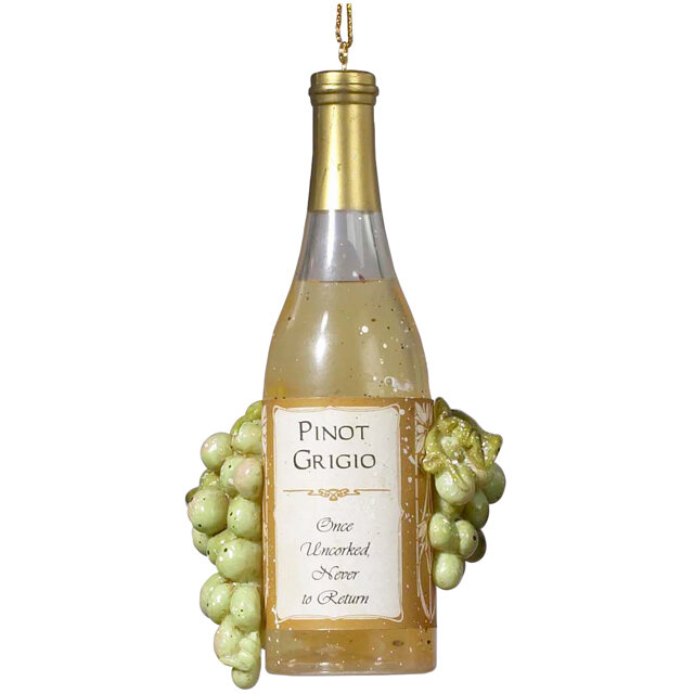 Kurts Adler Елочная игрушка Бутылка Вина - Pinot Grigio 10 см, подвеска W7595