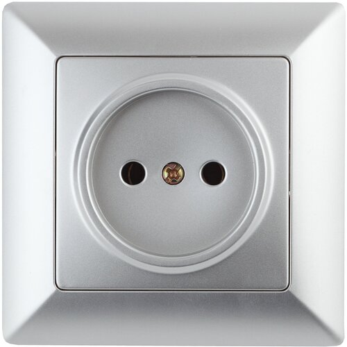Розетка Intro Solo 4-201-03 без заземления 2P, 16А-250В, IP20, СУ, алюминий арт. Б0053643 (1 шт.)