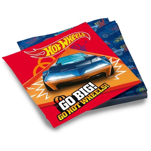 набор для праздника hot wheels салфетки колпачки тарелки стаканы гирлянда ND PLAY Салфетки бумажные Hot Wheels, трехслойные, 33х33 см, набор 20 шт.