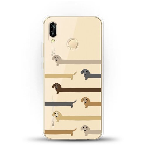 фото Силиконовый чехол длинные таксы на huawei p20 lite andy & paul