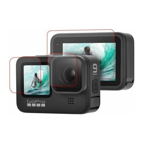 Защитные стёкла Kingma на линзу и дисплей GoPro 9/10/11 Black силиконовый чехол kingma крышка на объектив для gopro hero 9 10 11 black синий