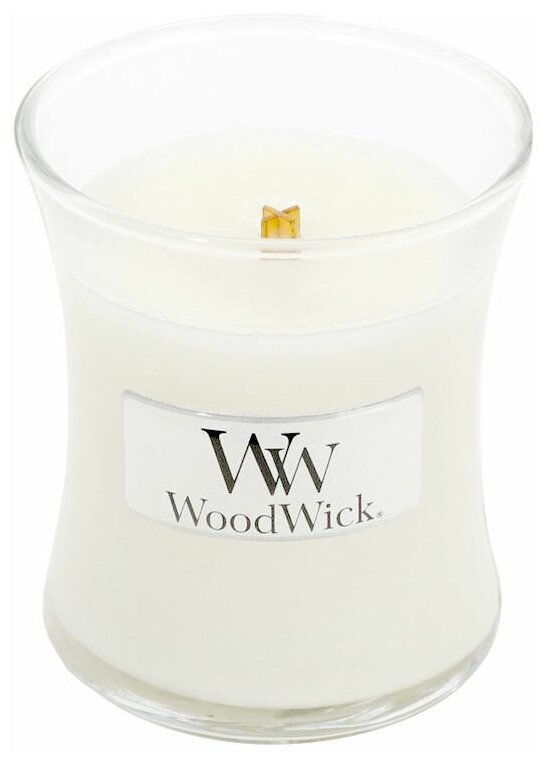 Woodwick/ Свеча маленькая Белый тик 85гр.