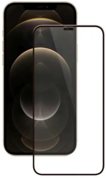 Защитное стекло полноэкранное для iPhone 12 Pro Max с черной рамкой , полный клей / айфон 12 про макс