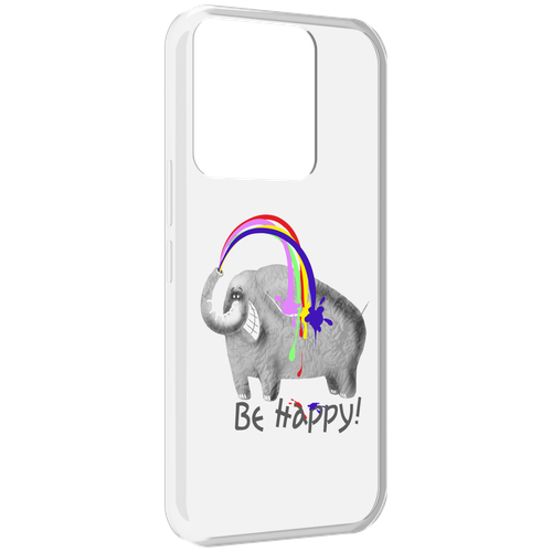 Чехол MyPads счастливый слон для Tecno Spark Go 2022 / Tecno Spark 8C задняя-панель-накладка-бампер