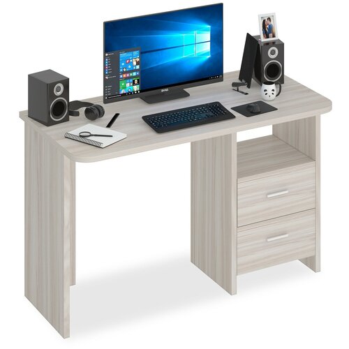 фото Письменный стол мэрдэс домино lite скл-прямр, шхг: 120х60 см, расположение тумбы: универсальное, цвет: карамель