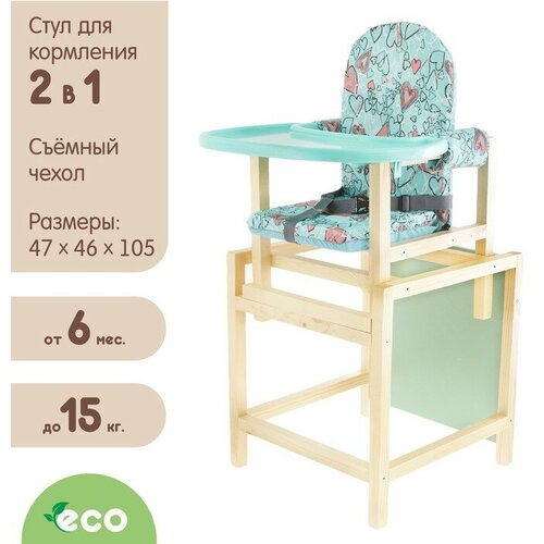 Стульчик для кормления «СТД-07», трансформер, цвет бирюзовый (бирюзовая столешница)