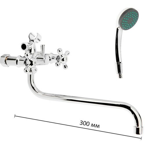 Смеситель для ванны Onix A1111 длина излива 30 см керамические кран-буксы хром 3872₽