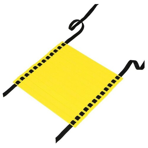 Координационная лестница 6 м, толщина 4 мм, цвет жёлтый координационная лестница 6 метров 12 перекладин compact черно синяя strong body спортивная лестница для спорта координационная дорожка