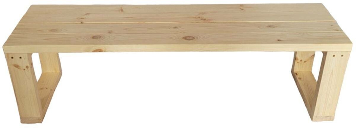 Лавка деревянная из массива хвои, 1500х43х39см