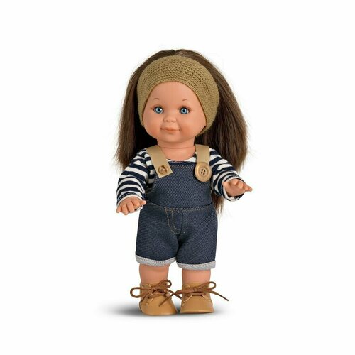 фото Кукла lamagik "бетти", в джинсовом комбинезоне и повязке, 30 см, арт. 3135