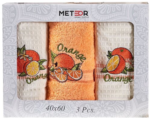 Набор полотенец  METEOR Mimoza Portakal кухонное, 40x60см