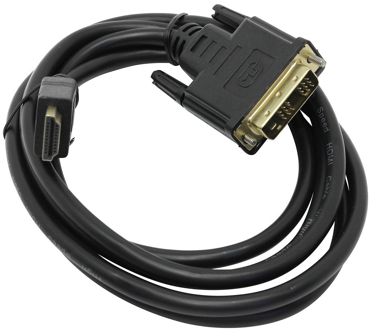 Кабель HDMI-DVI 10м Gembird single link позол.разъемы экран черный CC-HDMI-DVI-10MC - фото №2