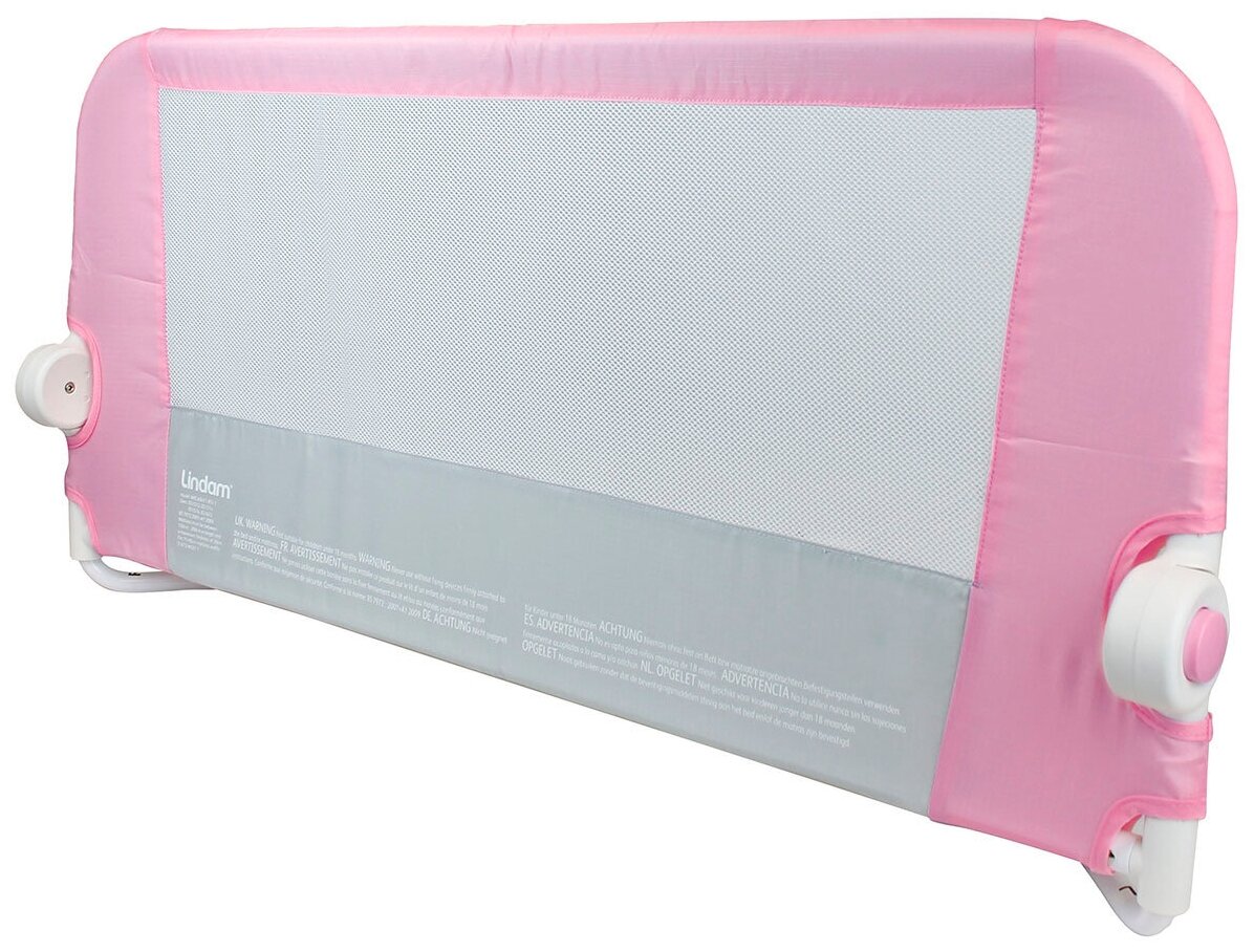 Munchkin Lindam бортик защитный для кровати Sleep™ Safety на метал. каркасе с тканью 95 см Розовый