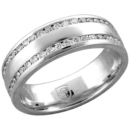 фото Эстет кольцо с 92 бриллиантами из белого золота 01о620460, размер 17.5