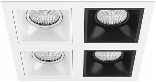 Светильник Lightstar Domino D54606060707, GU5.3, 200 Вт, 4 лампы, 4000, нейтральный белый, цвет арматуры: белый, цвет плафона: черный