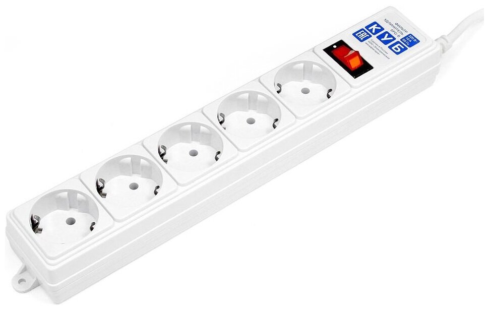Power Cube Фильтр-удлинитель 5,0 м 5 розеток (белый) 10А/2,2кВт SPG-B-15-WHITE