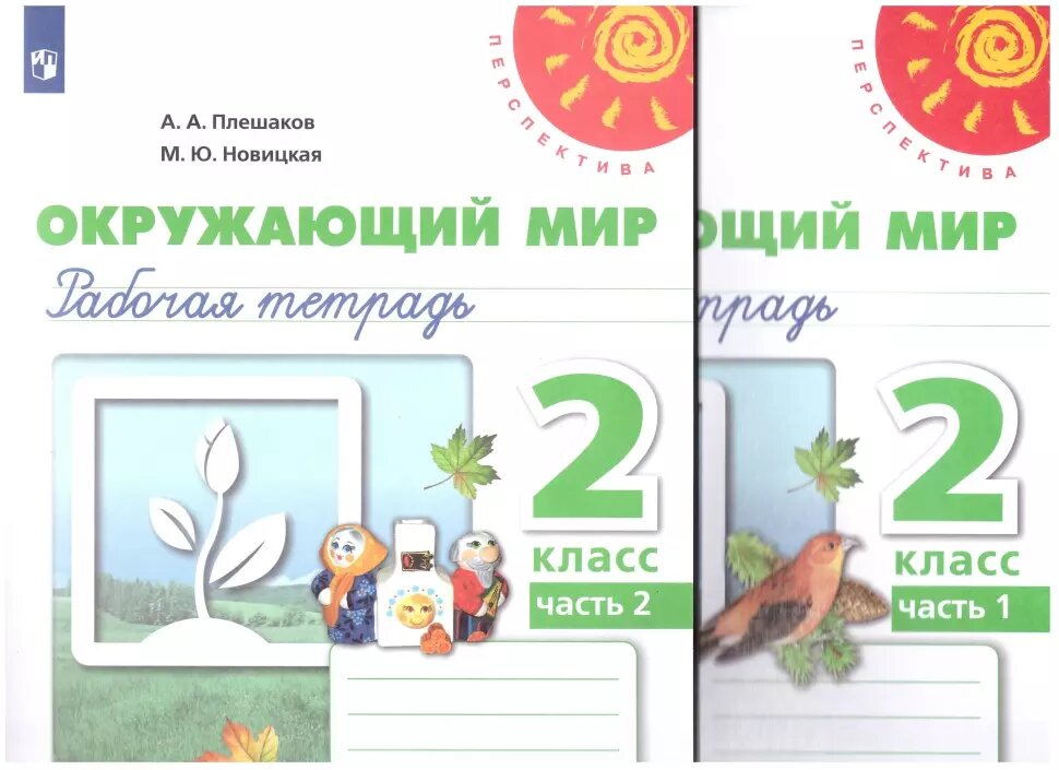 Плешаков, Новицкая. Перспектива. Окружающий мир 2 класс. Рабочие тетради в двух частях. Комплект