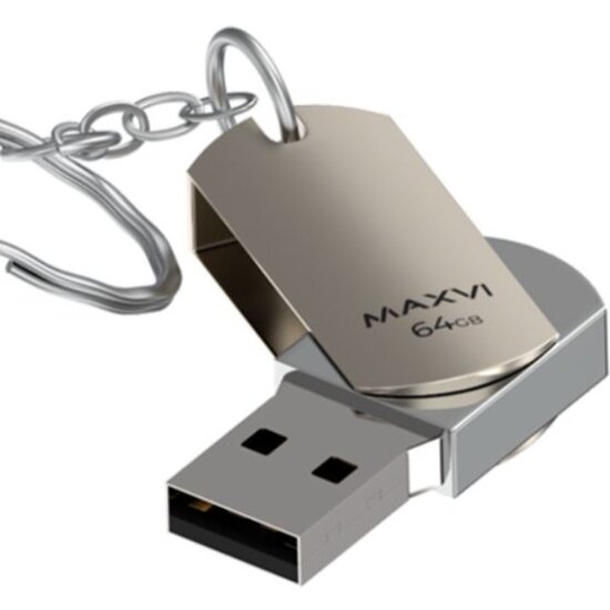 USB флешка Maxvi 64GB MR USB 2.0, серебристый