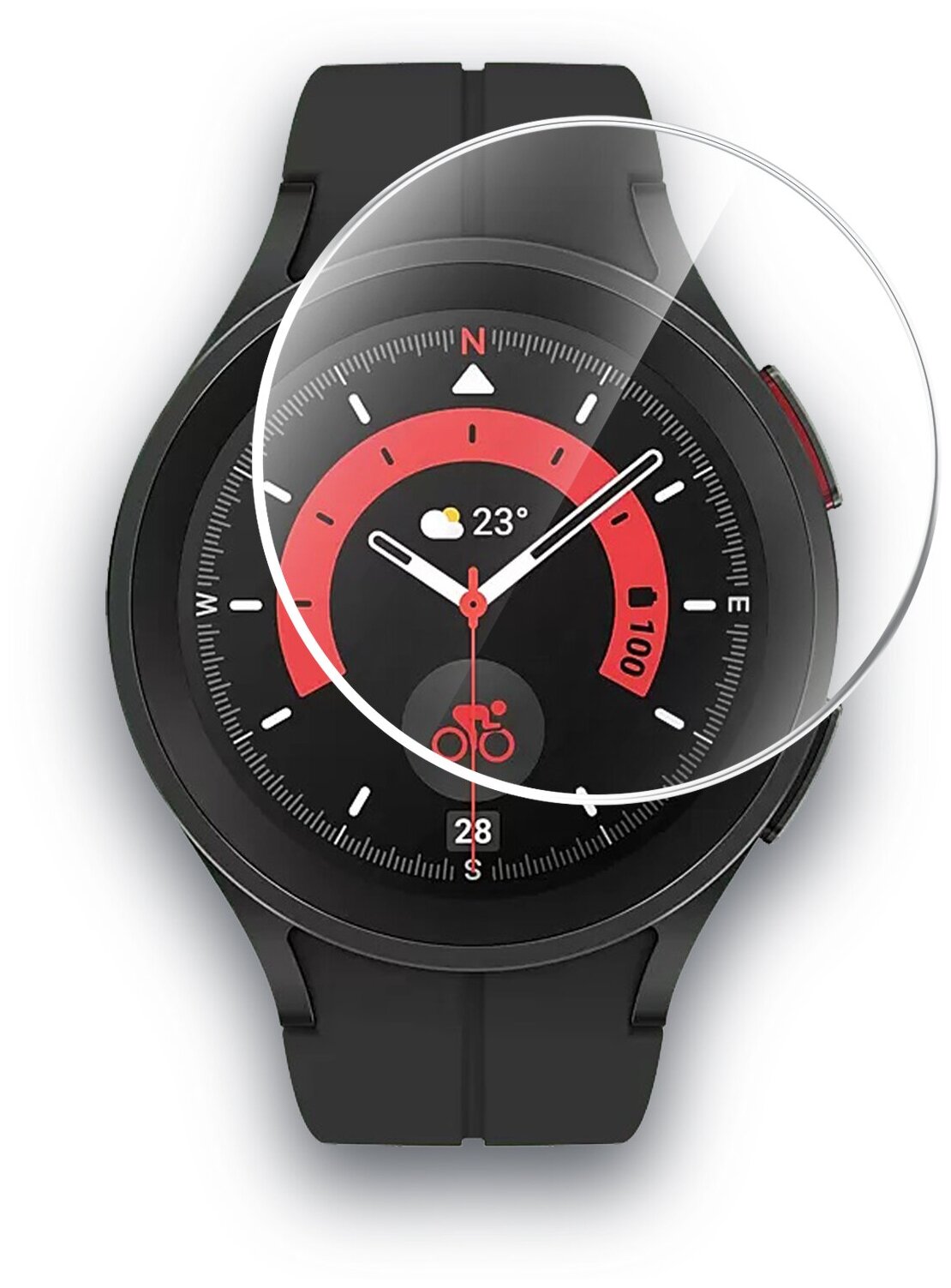 Гидрогелевая защитная пленка на Samsung Galaxy Watch 5 Pro 45mm (Самсунг Галакси вотч 5 Про 45 мм) на Экран прозрачная с олеофобным покрытием Brozo
