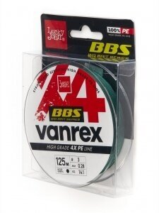 Леска плетёная Lucky John Vanrex BBS х4 BRAID Moss Green 125/028