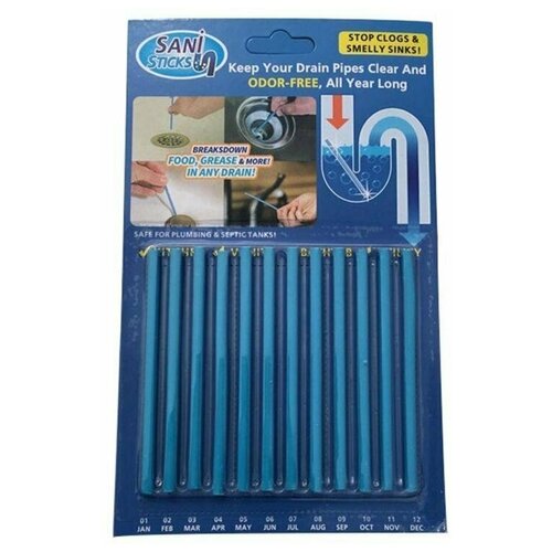 Sani Sticks Палочки для устранения засоров синие, 12 шт.