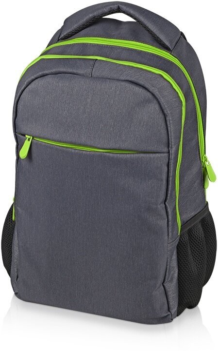Рюкзак Metropolitan, серый с зеленой молнией