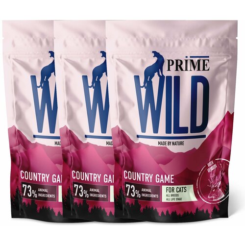 PRIME WILD GF COUNRTY GAME с уткой и олениной 500гр для котят и кошек х 3шт.
