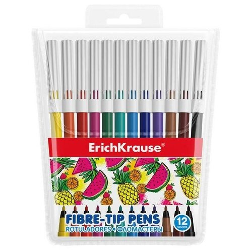 ErichKrause Фломастеры 12 цветов ErichKrause Washable, смываемые, европодвес