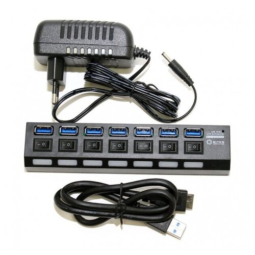 Хаб USB 5bites HB37-303PBK USB 7 ports Black 296000₽